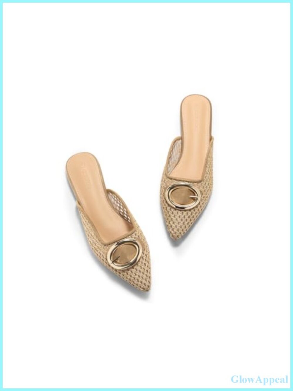 Metal Closed Toe Pointed Mules Slip On Slides Summer Dress Shoes